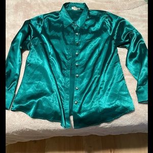Green Satin Shirt